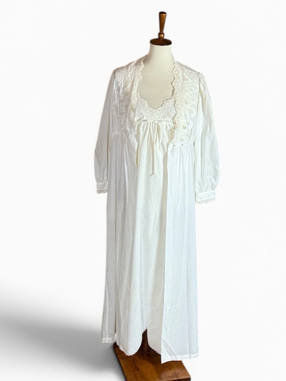 Vintage Miss Dior cotton blend lingerie set - Gown and robe